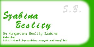 szabina beslity business card